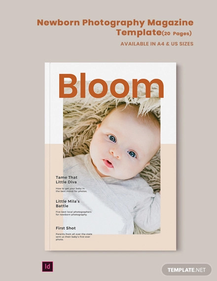 newborn photography magazine template