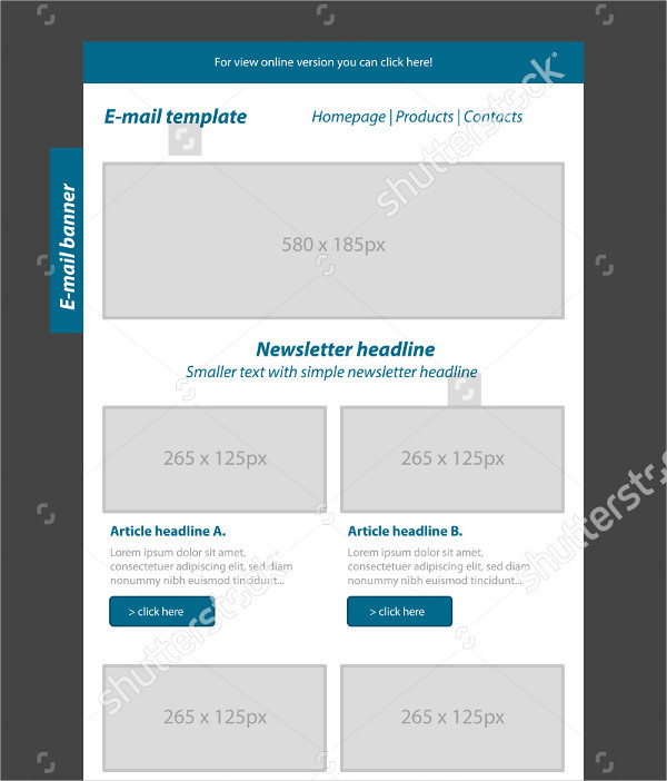 Newsletter Blue Template with Business Style