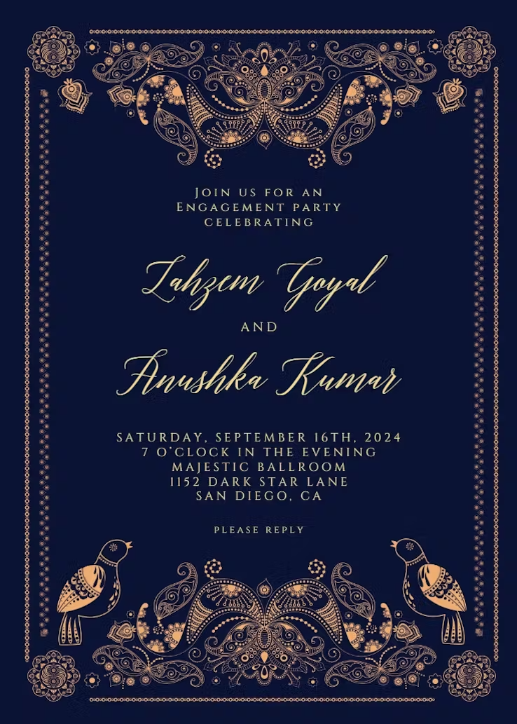 Night Party Engagement Invitation