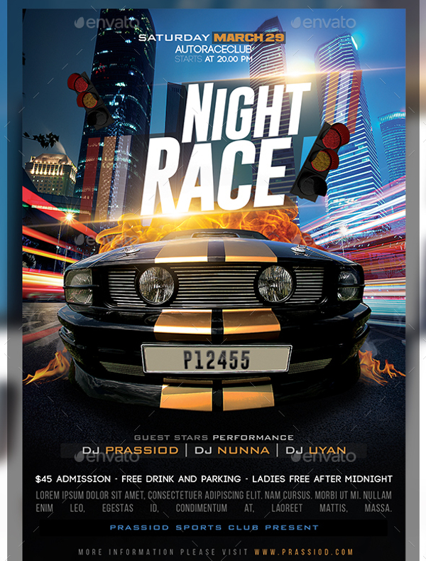 Night Race Flyer Template