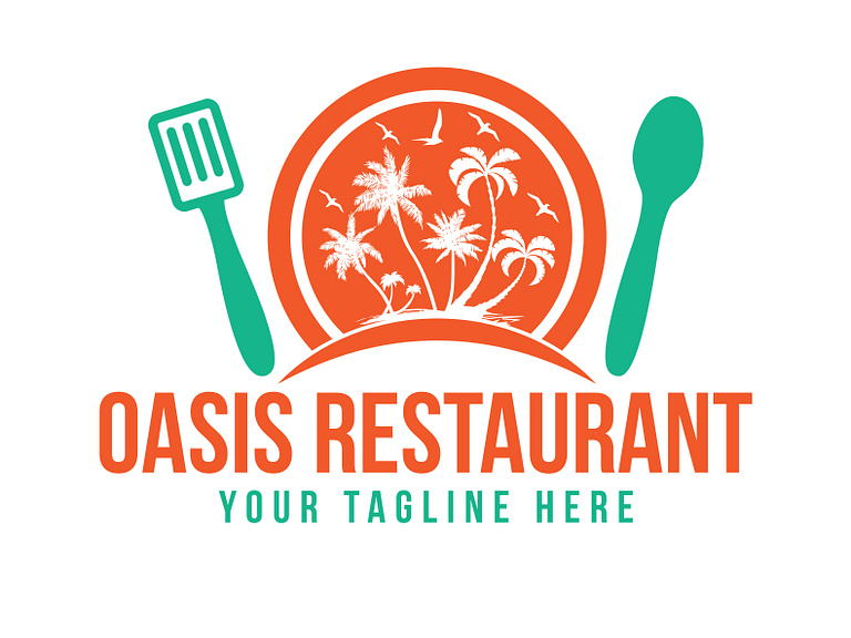 Oasis Restaurant Logo Design Template