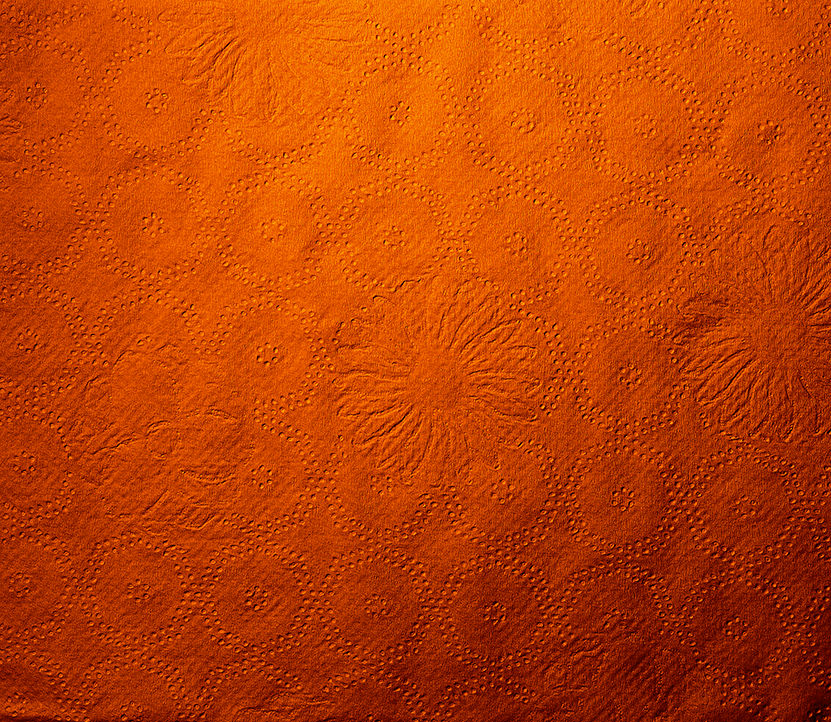 Orange Floral Tisue Paper Texture