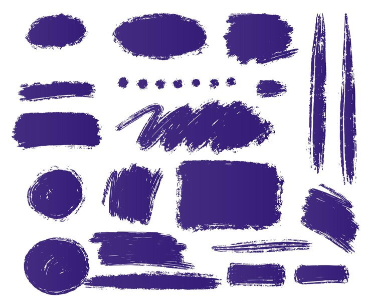 Paint Brush Shapes Set