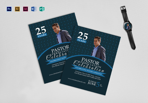 Pastor 25th Anniversary Flyer Template