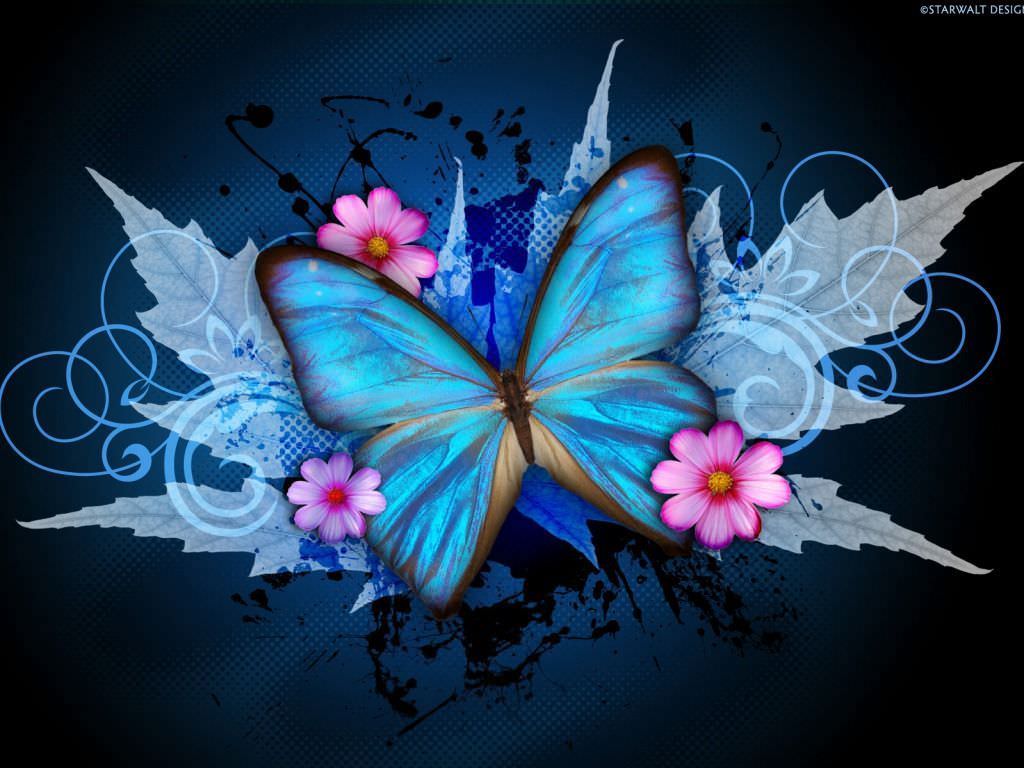 Pink Butterfly With cute Wallpaper