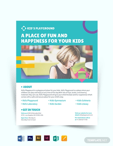 play school flyer template