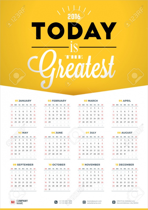 Printable Business Calendar Design
