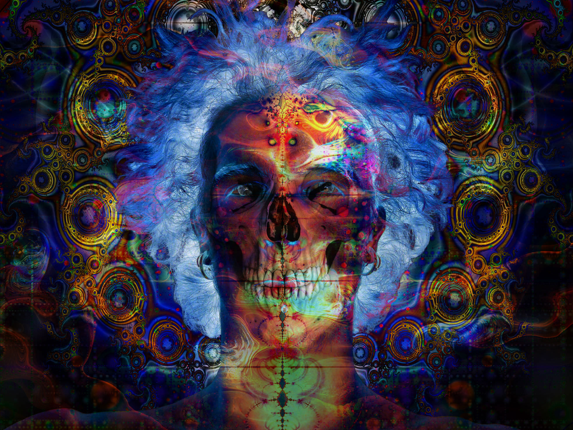 Psychedelic Skull Background