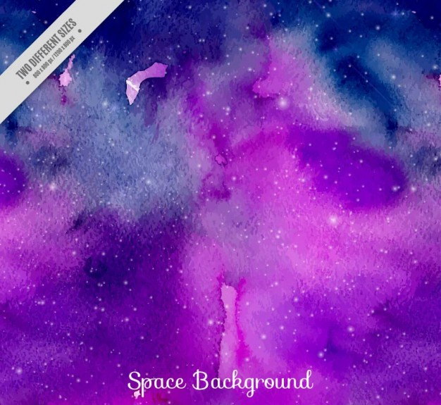 Purple Watercolor Galaxy Background