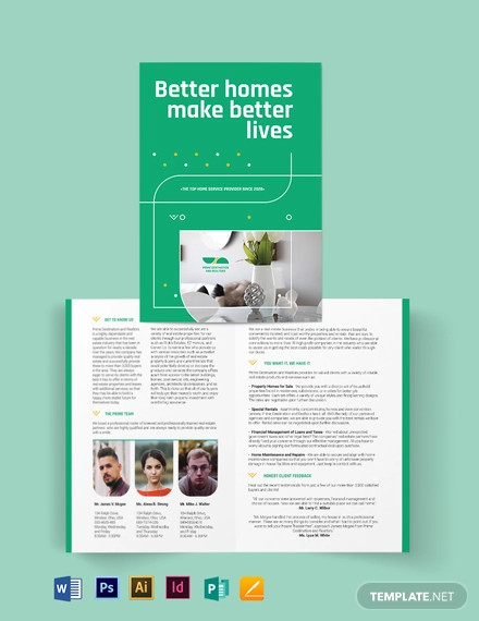 real estate partners bi fold brochure template