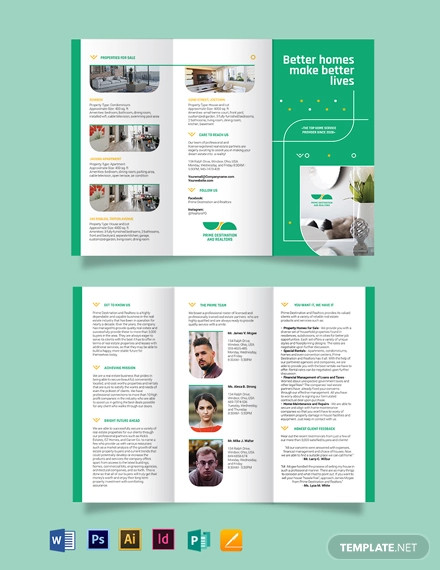 real estate partners tri fold brochure template