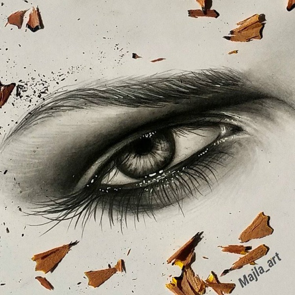 eye drawing pencil