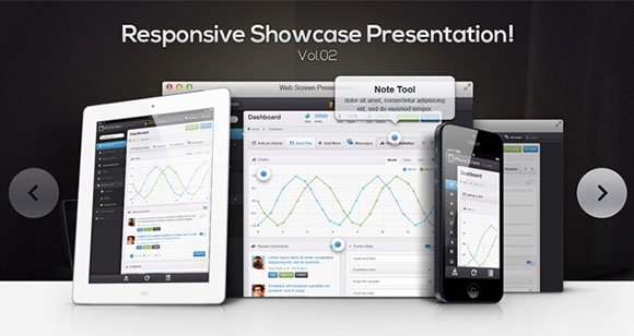 Responsive Showcase Presentation PSD Mockup