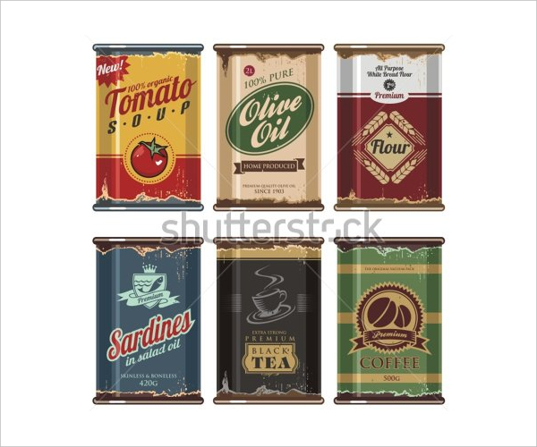 Retro & Vintage Food Can Packaging