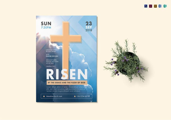 risen church flyer template