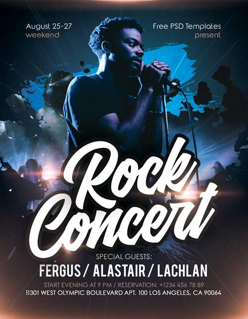 Rock Concert Live Event Free Flyer Template