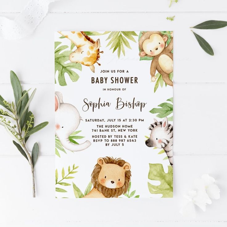 Safari Invitation for Baby Shower