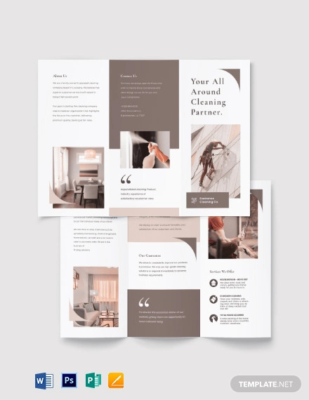 sample cleaning tri fold brochure template