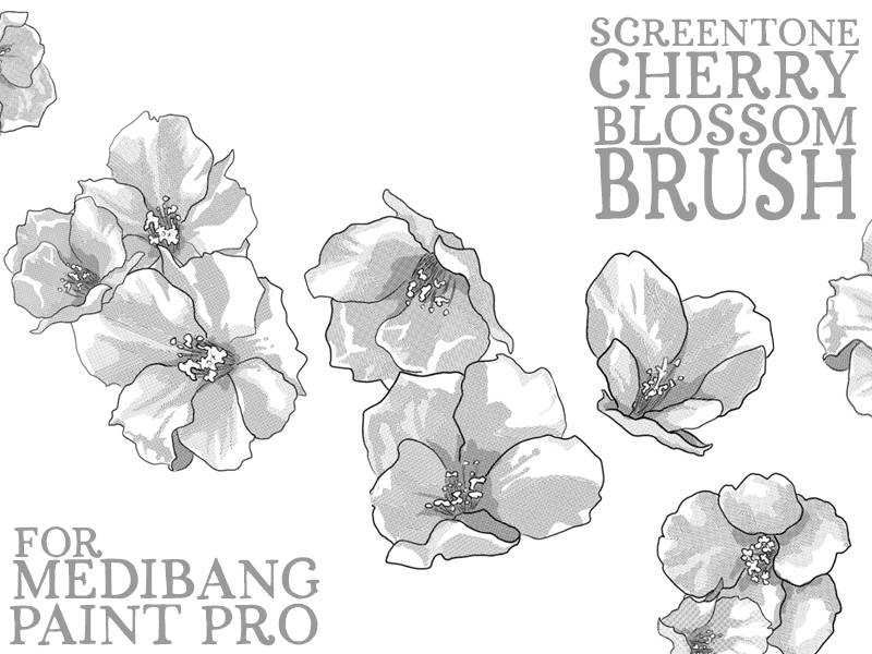 Screentone Cherry Blossom Brush