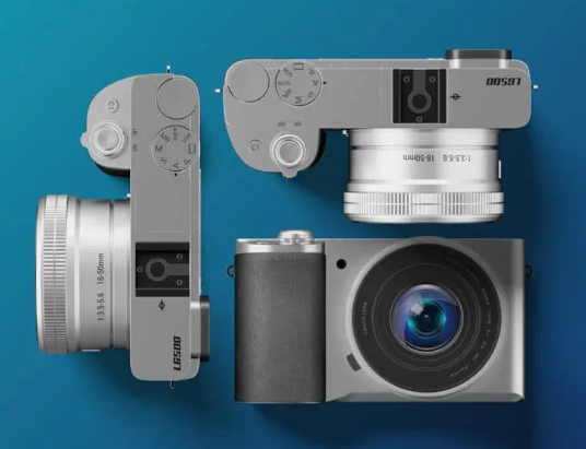 Silver Digital Camera Mockup Free Psd