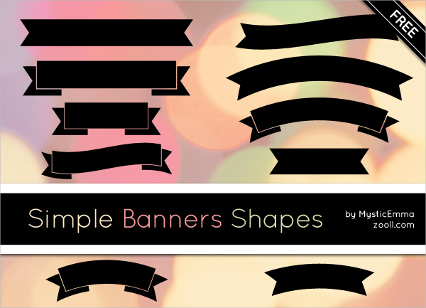 Simple Banner Custom Shapes Brushes
