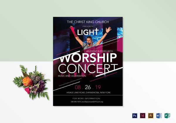 simple church worship concert flyer template