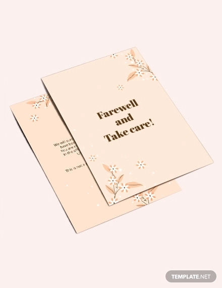 simple office farewell card template