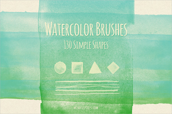 Simple Shapes Watercolor Brushes