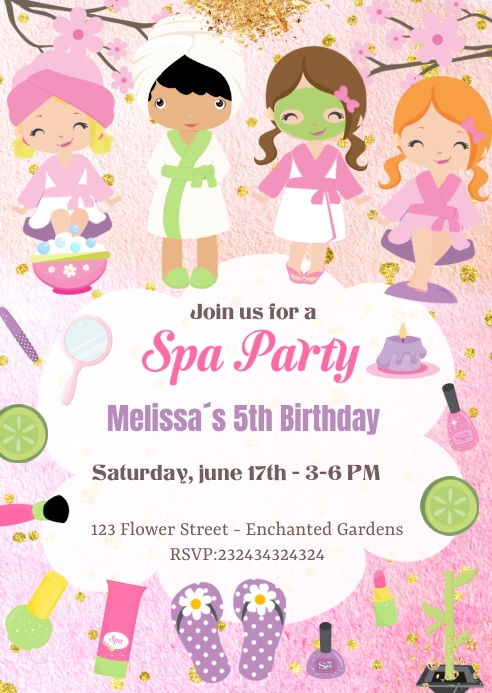 Spa Birthday Invitation