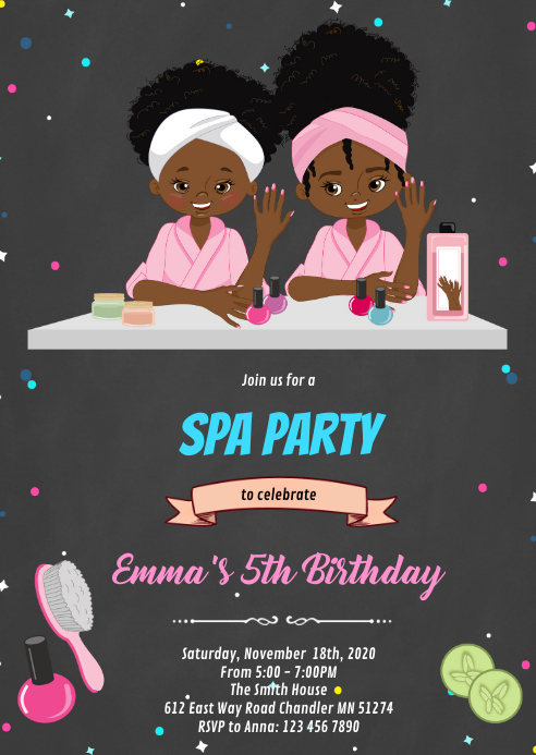 Spa Mani Pedi Birthday Invitation