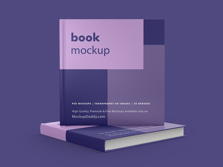 Square Book Mockup for Free Download