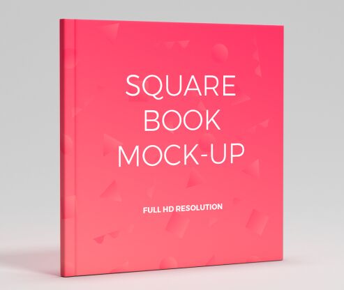 Standing Square Book PSD Mockup