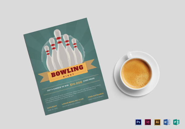 super bowling flyer template