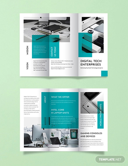 technology tri fold brochure template