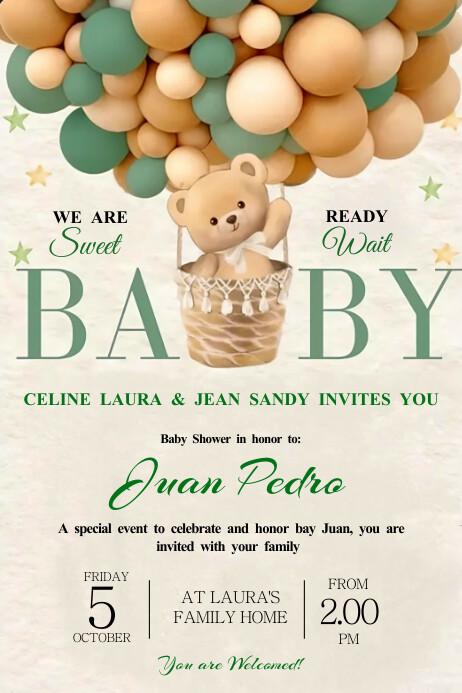 Teddy Baby Shower Invitation