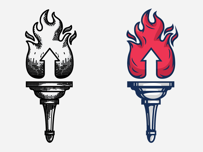 Torch Marks Logo Design