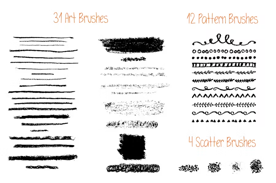 Vector Oil Pastels Brushes