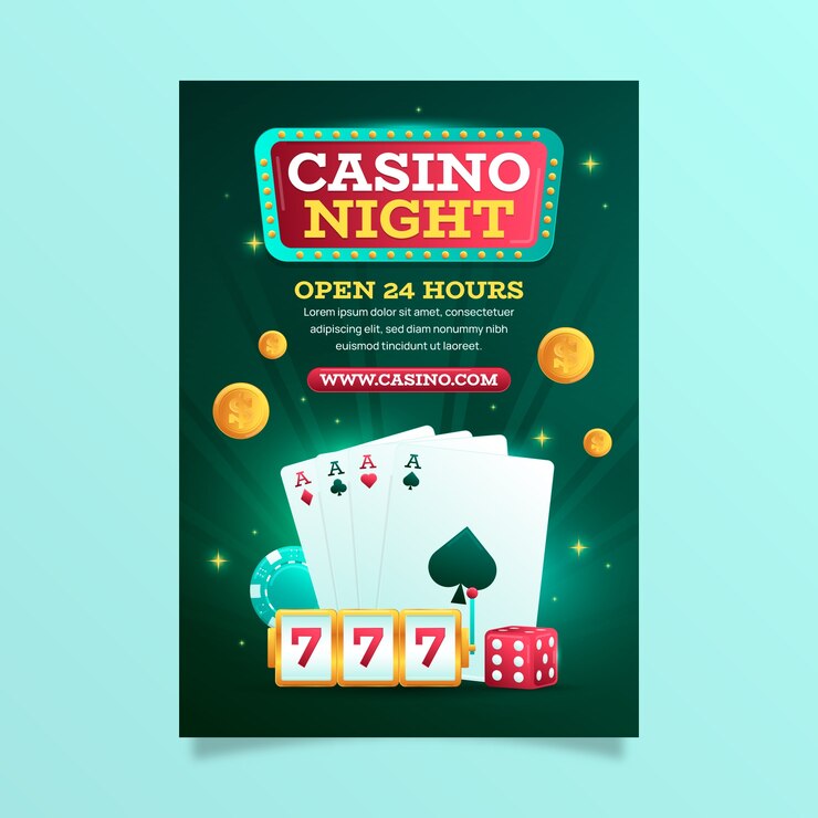 Vector Party Flyer Design On Casino