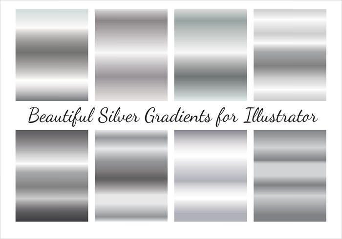 Vector Set of Silver Gradient Textures