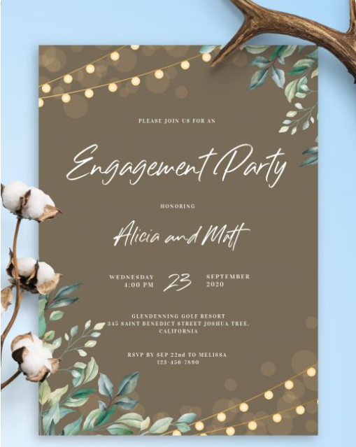 Vintage Engagement Invitation