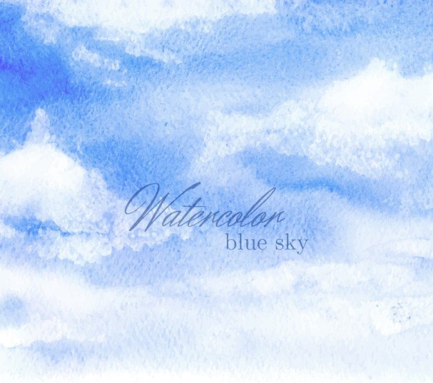 Watercolor Blue Sky Background