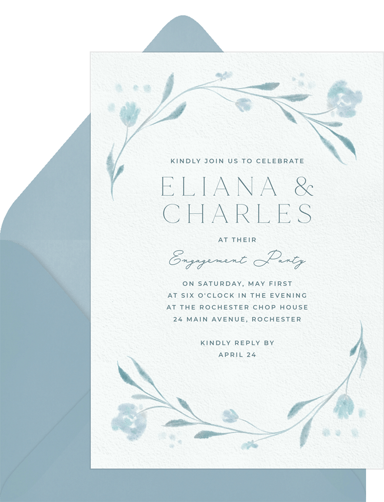 Watercolor Engagement Invitation