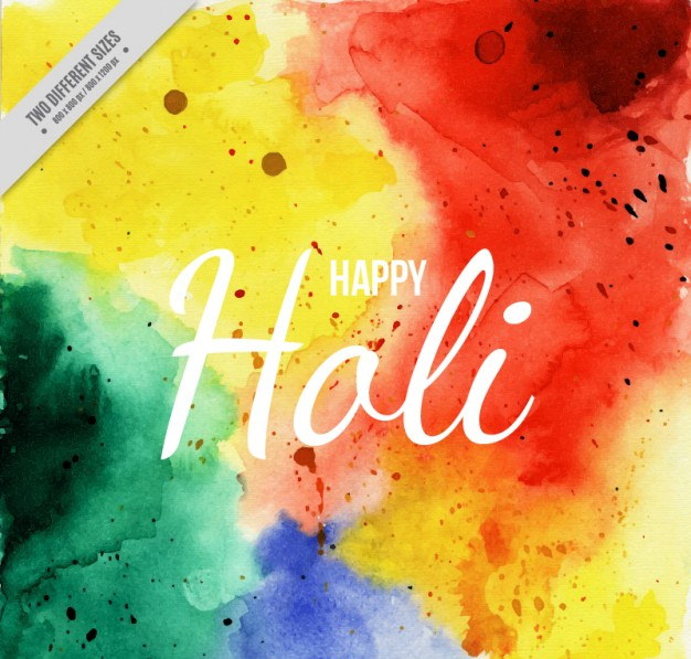 Watercolor Happy Holi Background