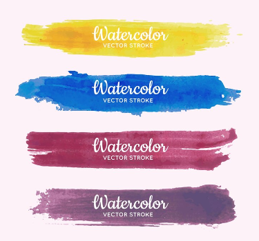 Watercolor Oil Paint Brushes Vector