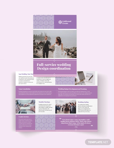 wedding event bi fold brochure template