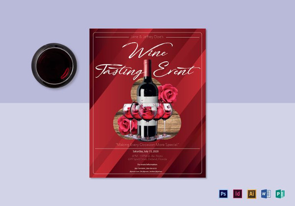 wine tasting event flyer template