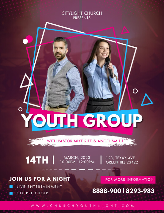 Youth Group Church Flyer Template