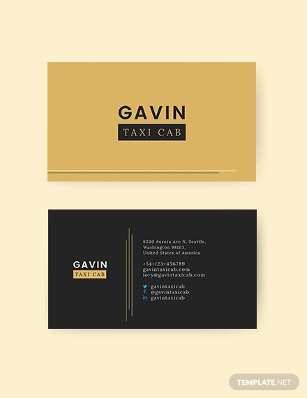 taxi cab business card