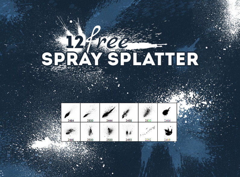 12 Spray Splatter Brush Pack