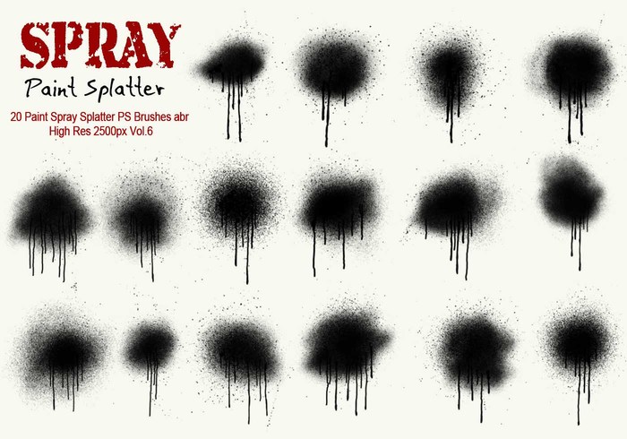 20 Paint Spray Splatter PS Brushes